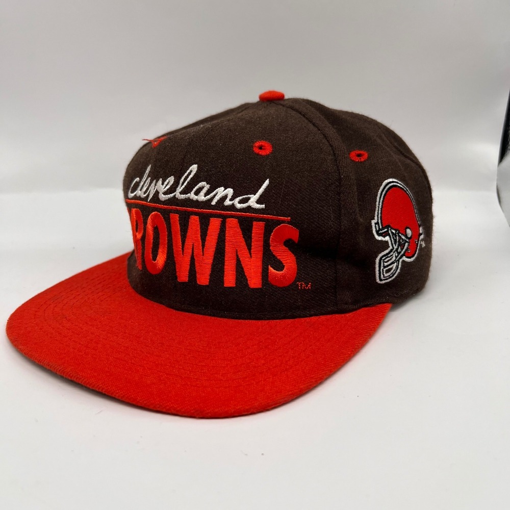 Vintage Cleveland Browns The Game Snapback Hat Brown Orange NFL Wool Blend Cap